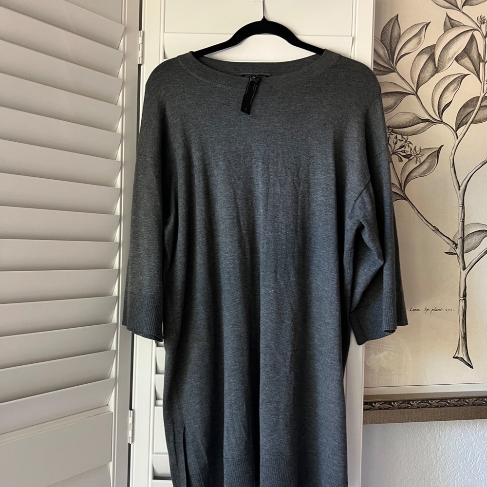 Eileen Fisher Gray Boxy Long Sweater Size S/P
